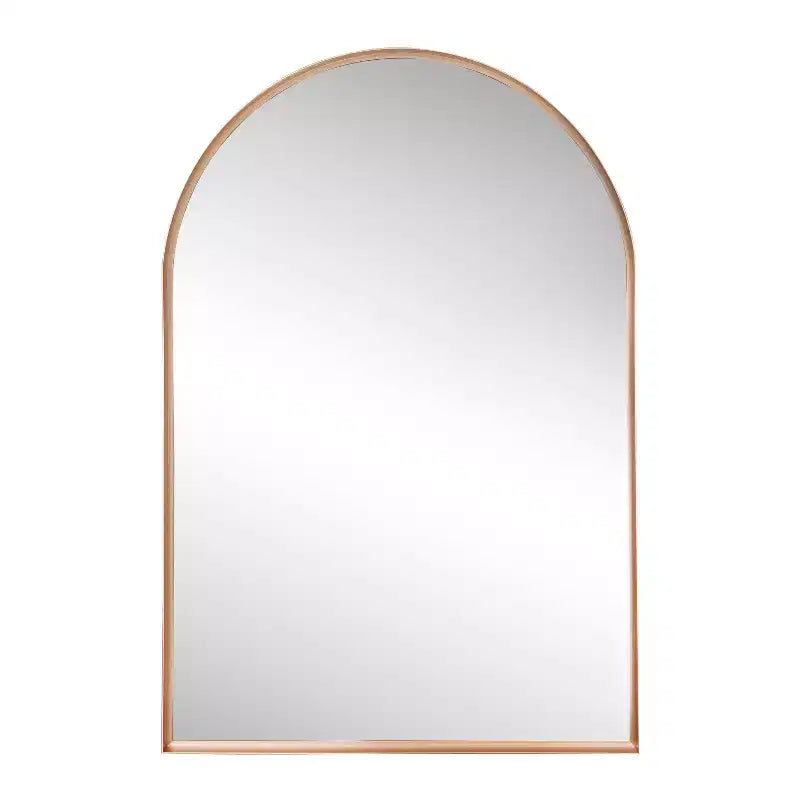 Miroir mural à cadre métallique cintrée