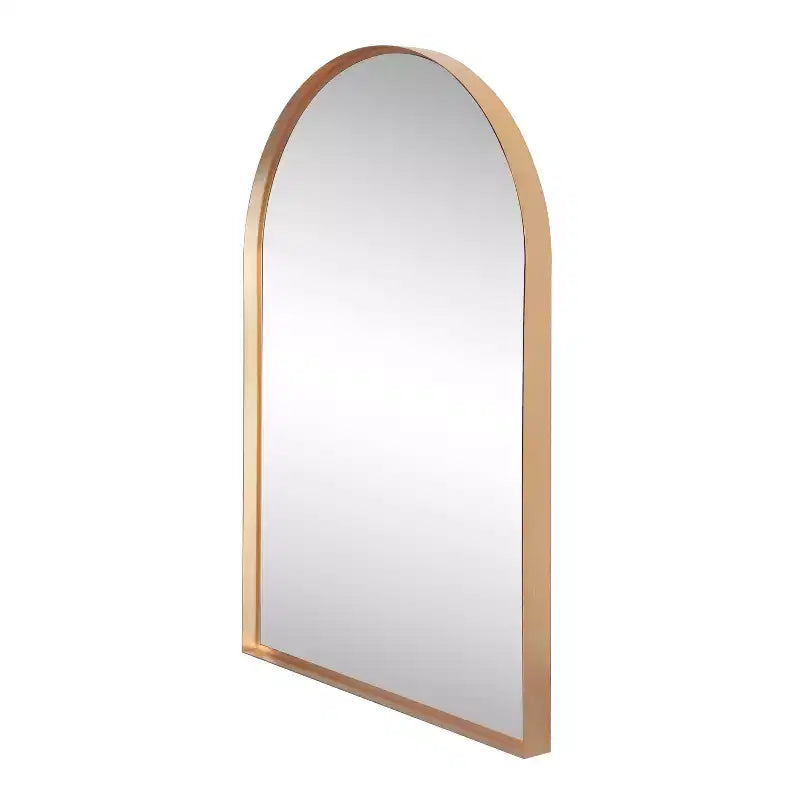 Miroir mural à cadre métallique cintrée