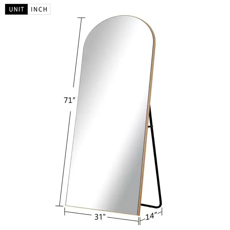 Miroir sur pied plein cadre en bois massif de couleur noire