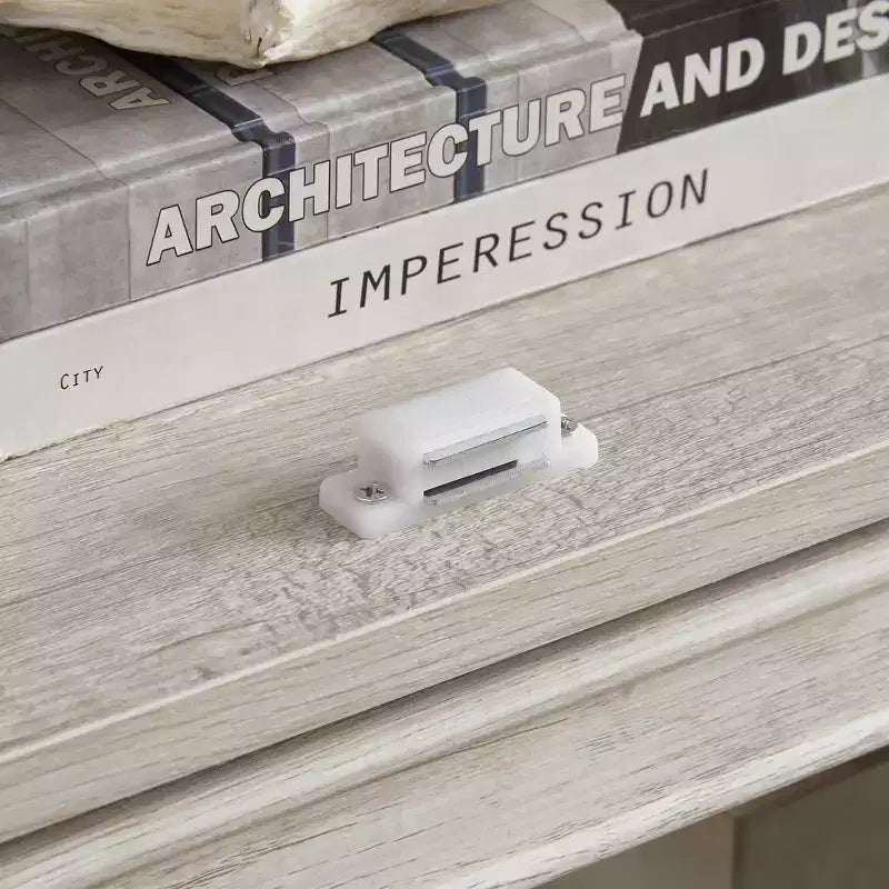 Vitrine en verre à 4 niveaux, armoire de curiosités en MDF blanc + verre trempé