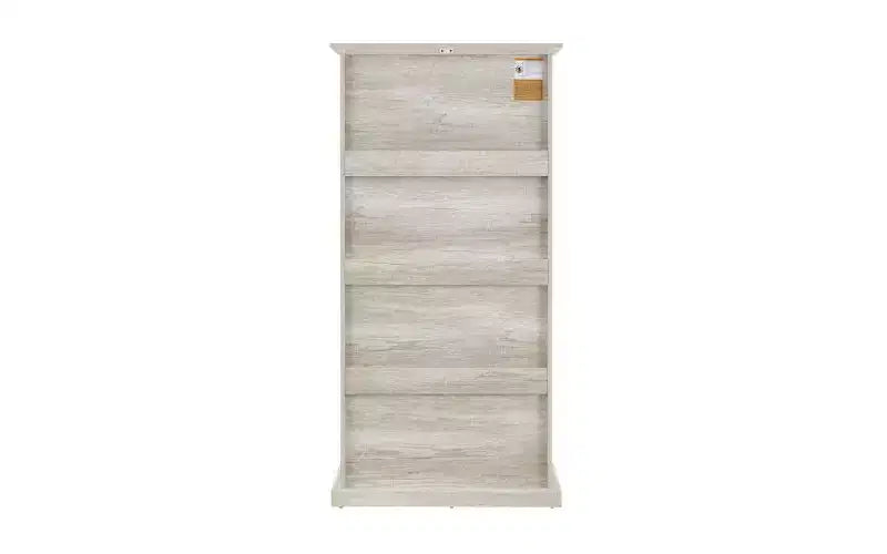 Vitrine en verre à 4 niveaux, armoire de curiosités en MDF blanc + verre trempé