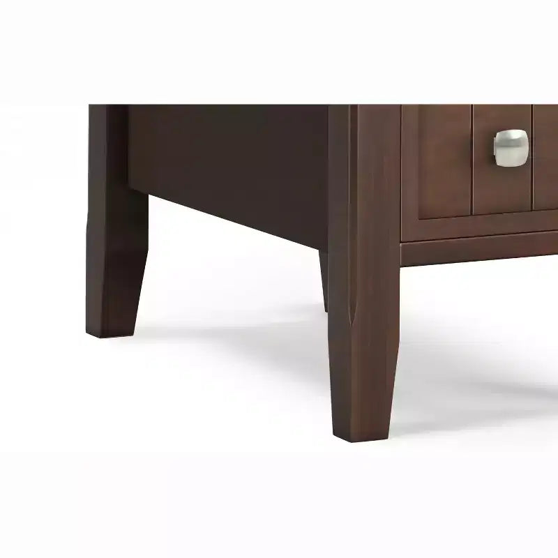 Table d'appoint étroite en bois massif de 14 pouces de large avec tiroir
