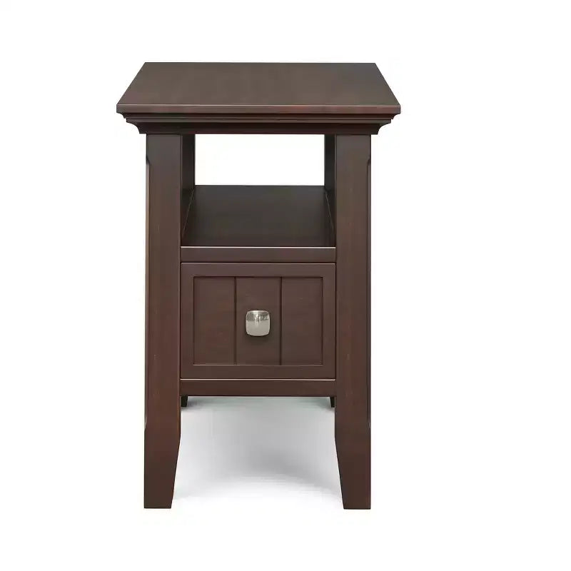 Table d'appoint étroite en bois massif de 14 pouces de large avec tiroir