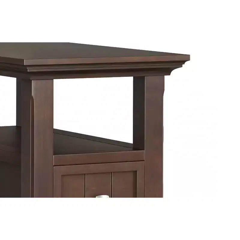 Table d'appoint étroite en bois massif de 14 pouces de large avec tiroir