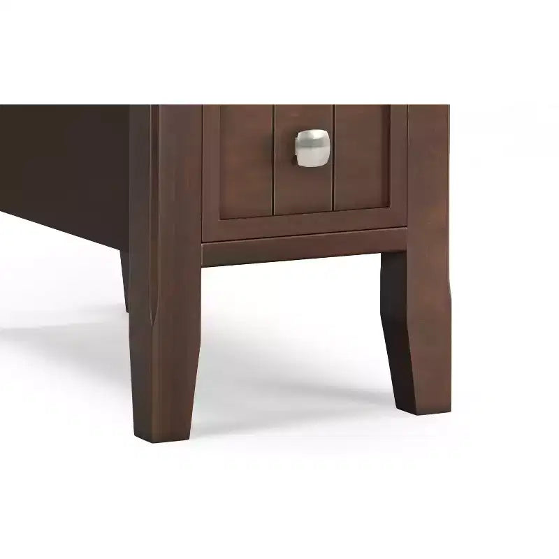 Table d'appoint étroite en bois massif de 14 pouces de large avec tiroir