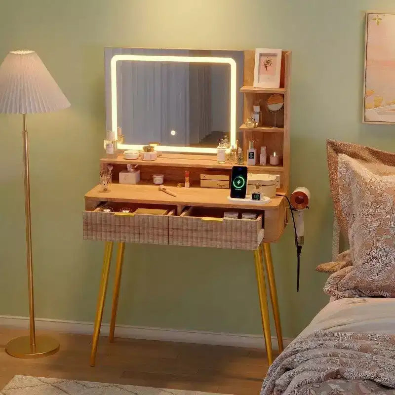 Coiffeuse avec miroir et éclairage 3 couleurs