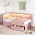 Luxystar Twin Size Linen Upholstered Platform Bed with 2 Drawers