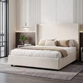 Dyonery Queen Bed Frame Upholstered Platform Bed with 55 inch Linen Headboard No Box Spring Needed,Sturdy Wooden Slats,Noise-Free Easy Assembly