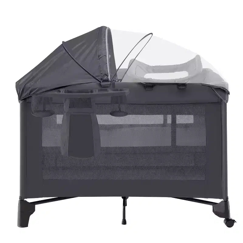 3 in 1 Baby Bassinet, Bedside Crib Sleeper, Diaper Changer, Crib with Detachable Mosquito Net &amp; Bottom Storage for Newborn to Toddles