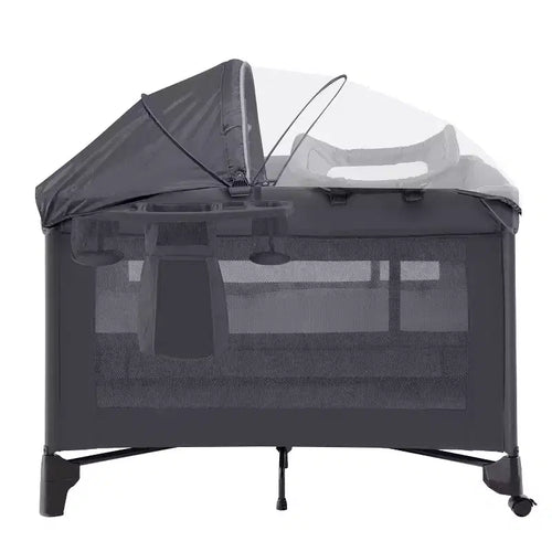 3 in 1 Baby Bassinet, Bedside Crib Sleeper, Diaper Changer, Crib with Detachable Mosquito Net &amp; Bottom Storage for Newborn to Toddles