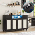 Buffet en rotin avec 2 tiroirs et prise électrique