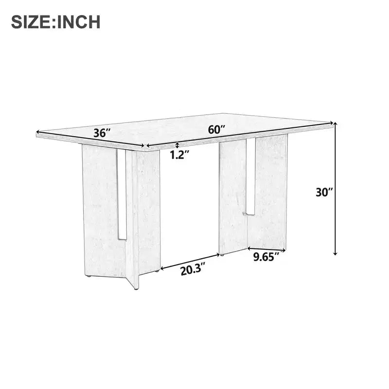 Table à manger de ferme rectangulaire rustique pour 4 à 6 personnes
