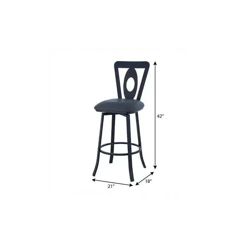 Chaise de bar pivotante en similicuir et fer à hauteur de comptoir