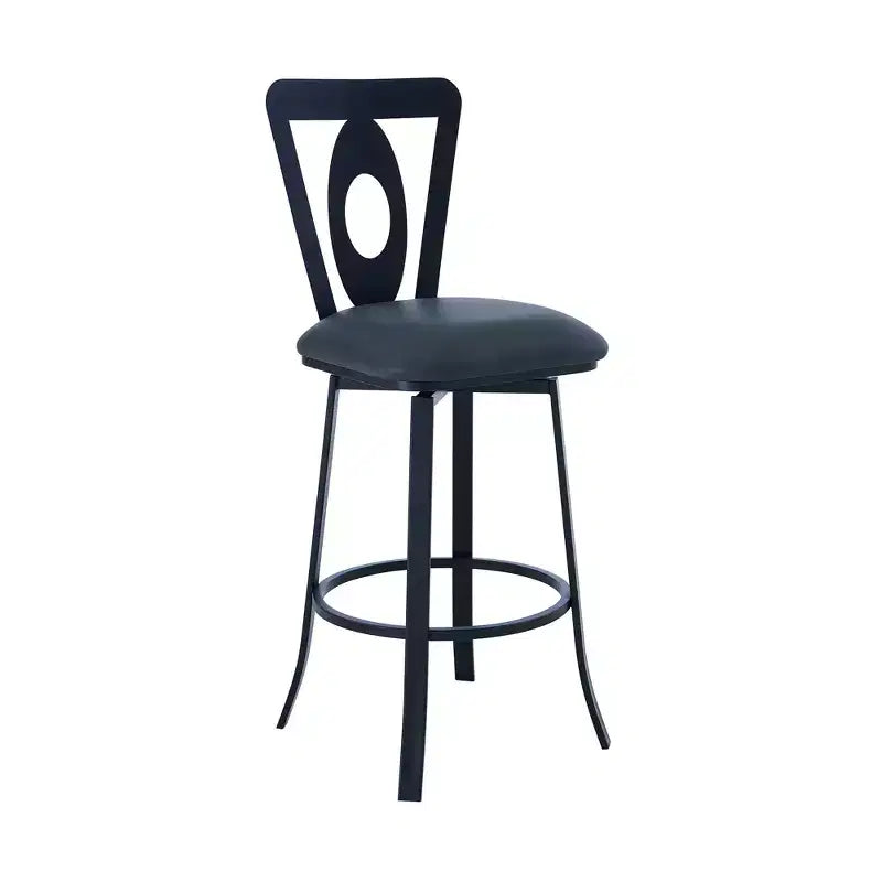 Chaise de bar pivotante en similicuir et fer à hauteur de comptoir