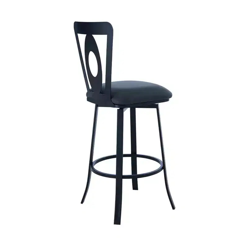 Chaise de bar pivotante en similicuir et fer à hauteur de comptoir