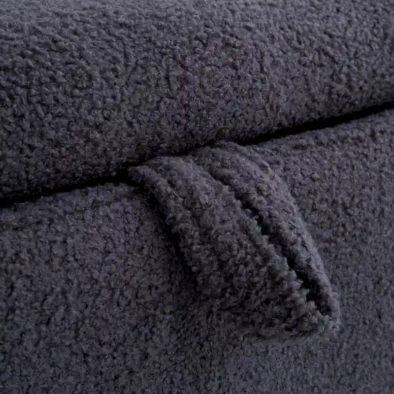 Teddy Fabric Storage Bench with Metal Legs, Multi-Functional Rectangular Storage Sofa Stool