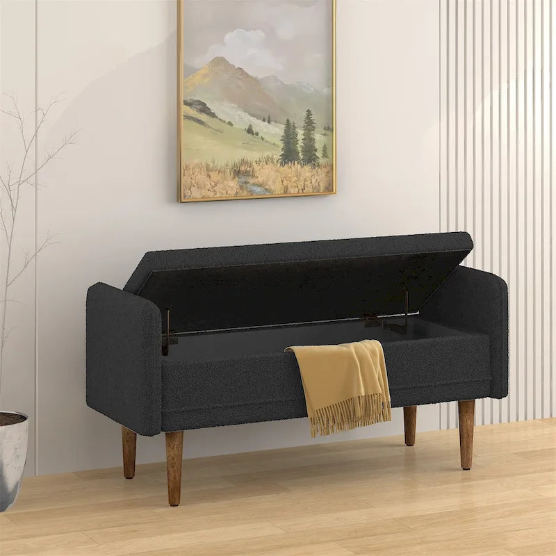 linen Fabric Storage Stool