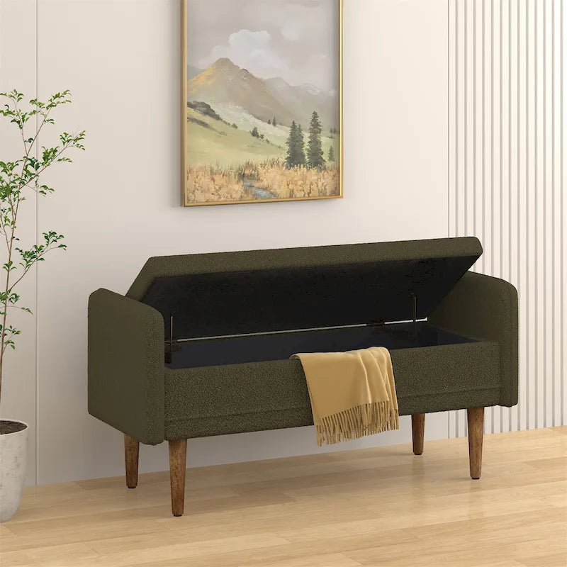 linen Fabric Storage Stool