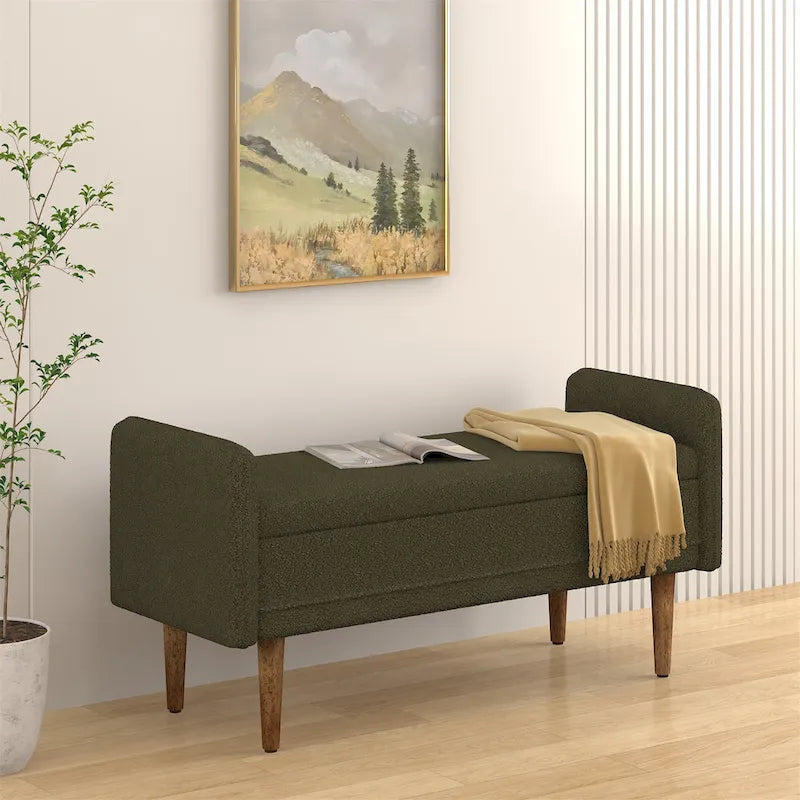 linen Fabric Storage Stool