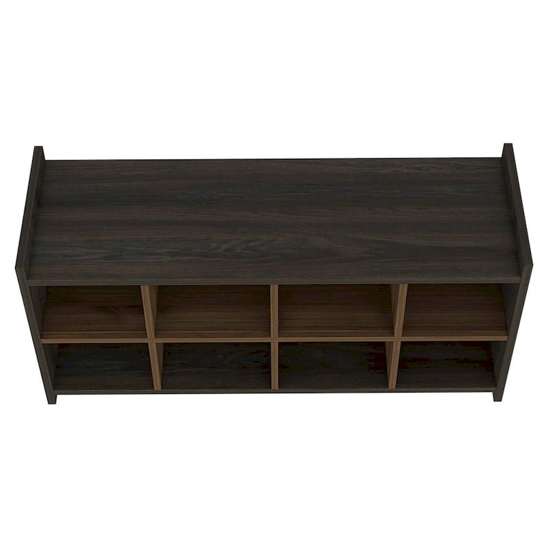 Shoe Rack, Eight Shoe Capacity, Carbon Espresso / Mahogany Finish