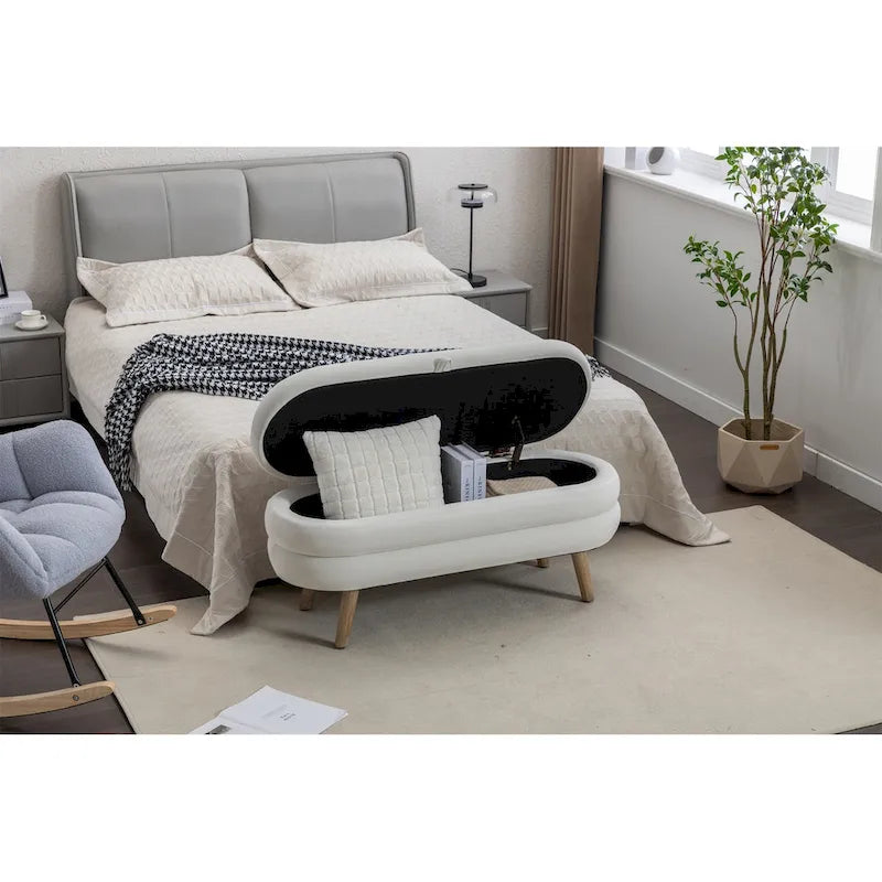 Velvet Fabric Storage Bench