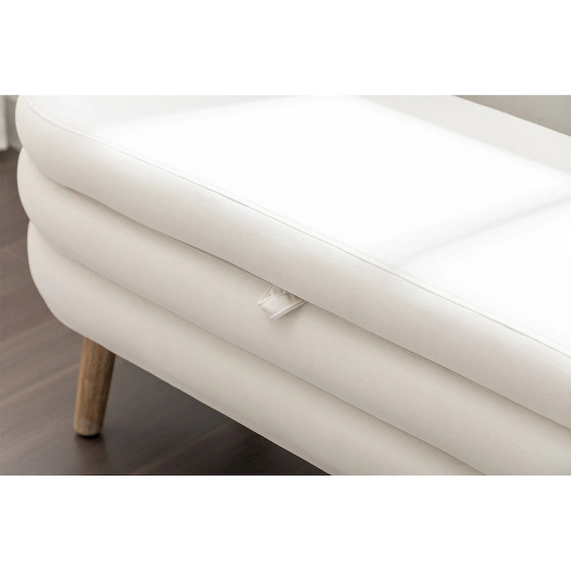 Velvet Fabric Storage Bench