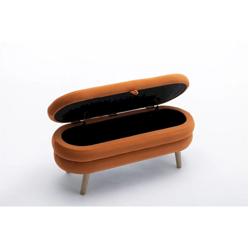 Velvet Fabric Storage Bench