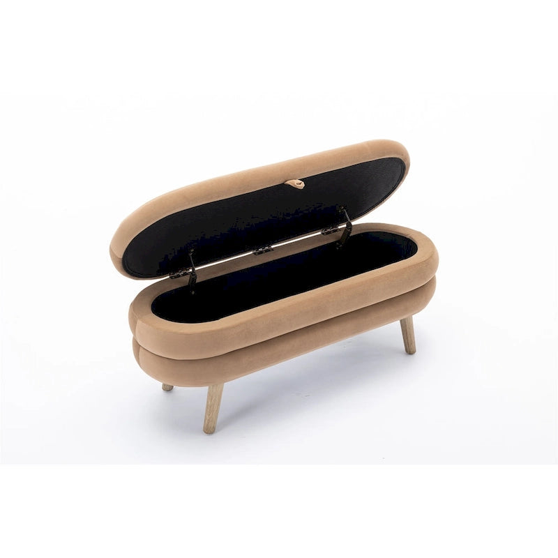 Velvet Fabric Storage Bench