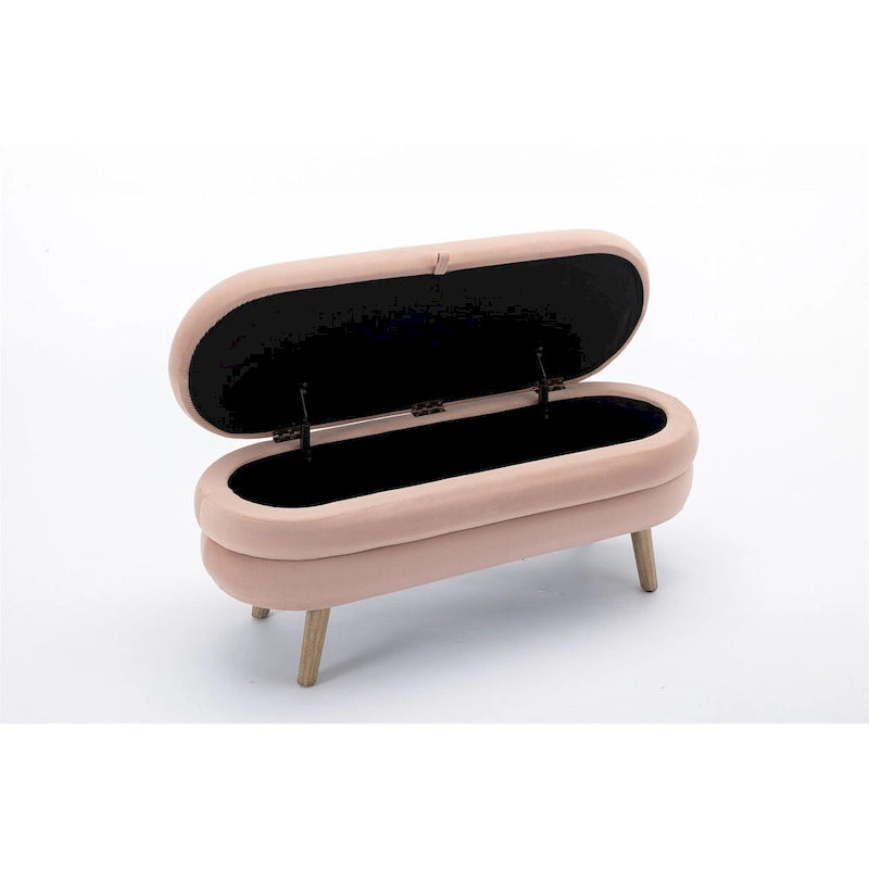 Velvet Fabric Storage Bench