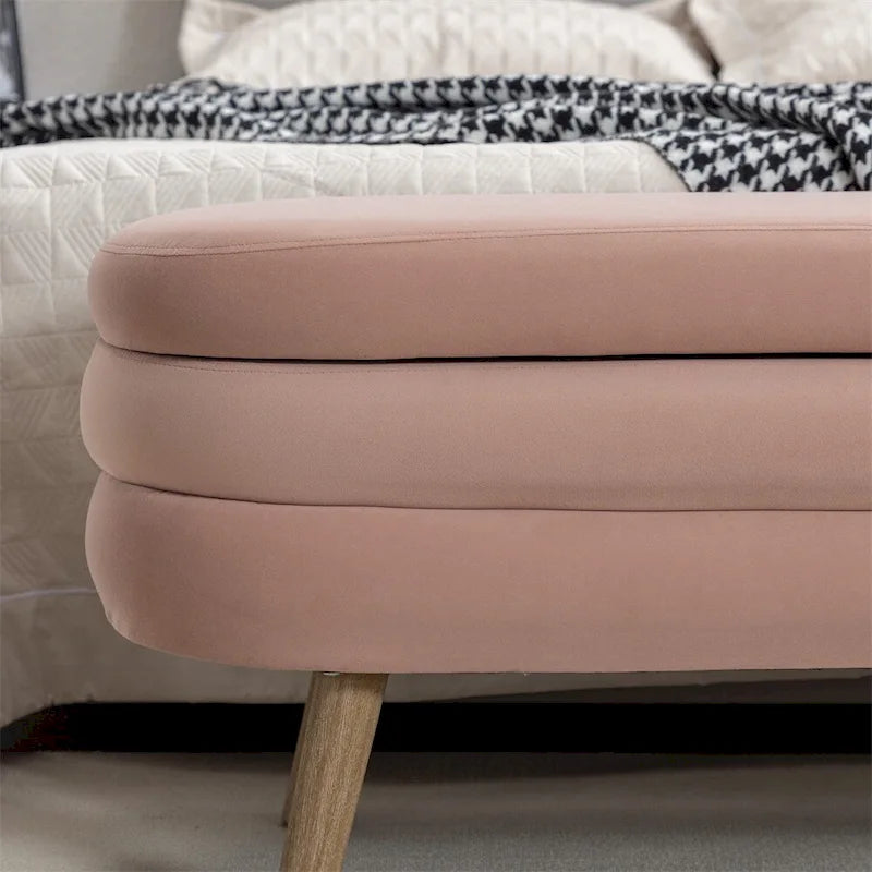 Storage Bench Bedroom Bench With Wood Legs For Living Room Bedroom