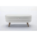 Boucle Fabric Storage Bench