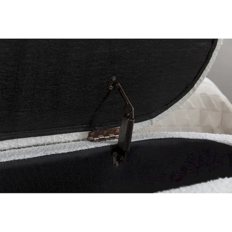 Boucle Fabric Storage Bench