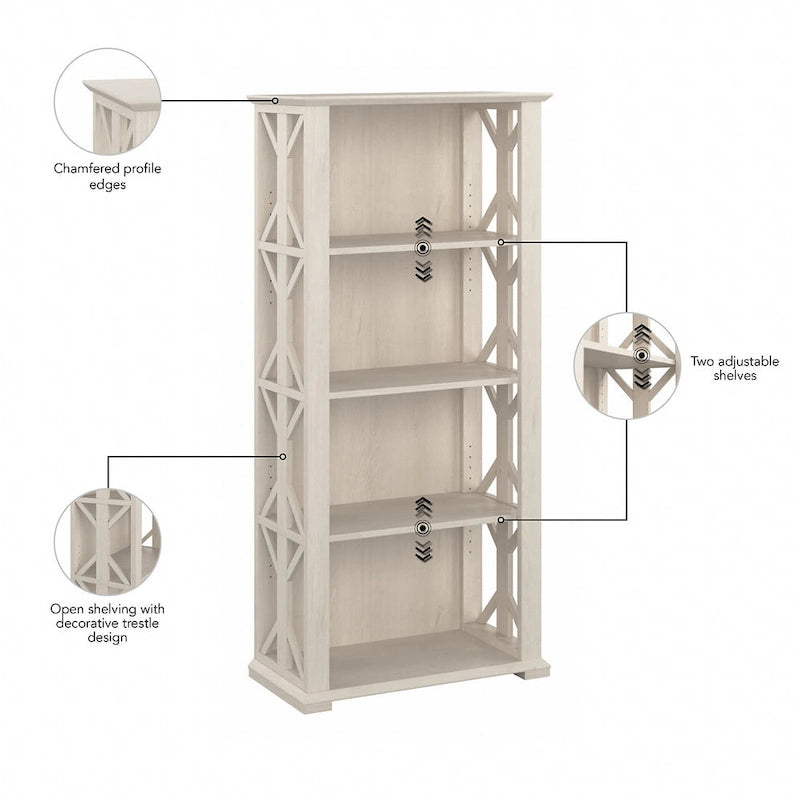 Homestead 4 Shelf Farmhouse Bookcase by Bush Furniture