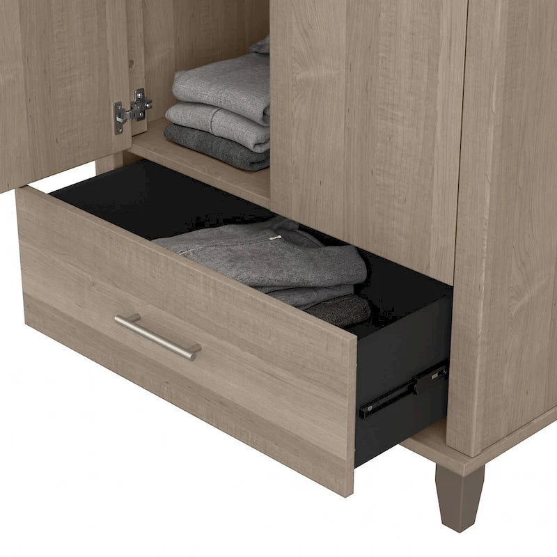 Somerset Tall Entryway Cabinet with Doors and Drawer by Bush Furniture