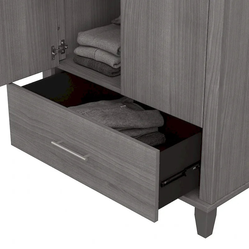 Somerset Tall Entryway Cabinet with Doors and Drawer by Bush Furniture