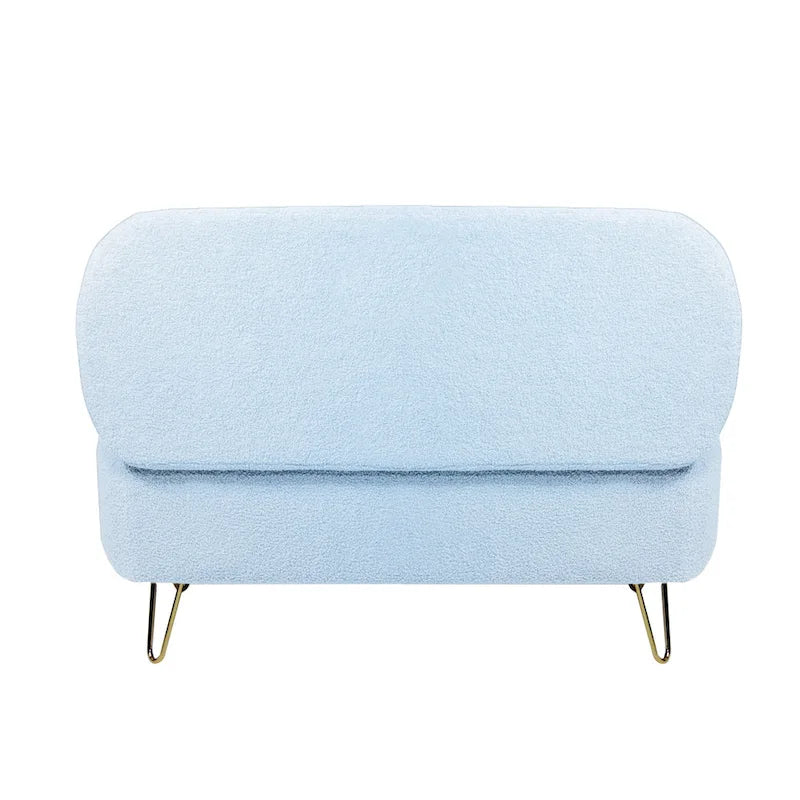 Oval Storage Ottoman Bench with Gold Legs by GDFStudio - 39.37L x15.75W x 15.50H
