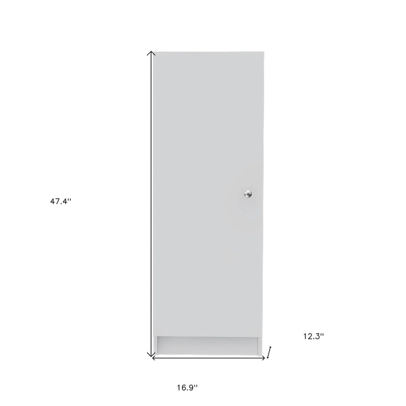 HomeRoots 47 White Wood Pantry Or Storage Closet - 16.9' X '47.4' X '12.3