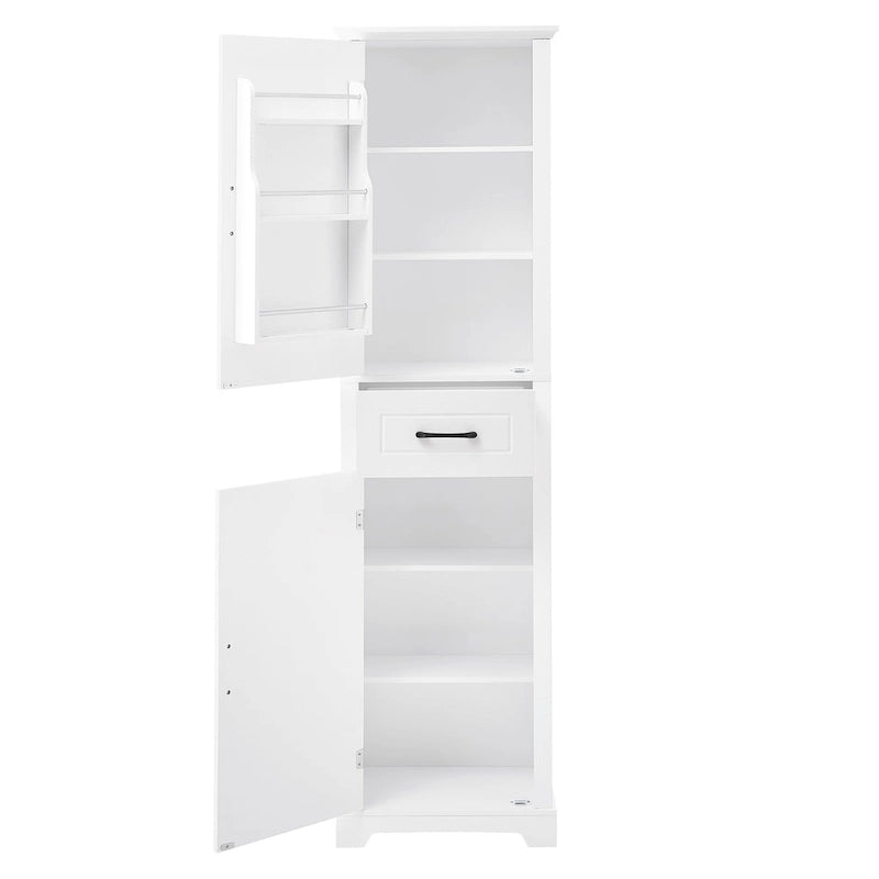 Tall Bathroom Storage Cabinet, Freestanding Storage Cabinet with Two Doors and Adjustable Shelves, Door Shelve Design