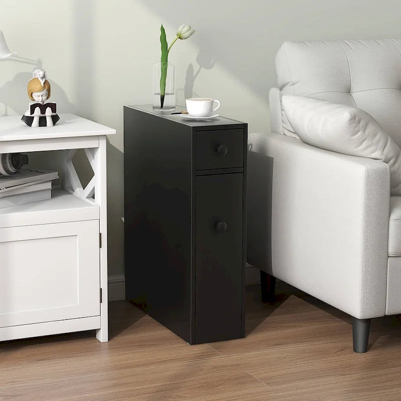 Costway Bathroom Floor Cabinet Toilet Narrow Storage Organizer with - See Details