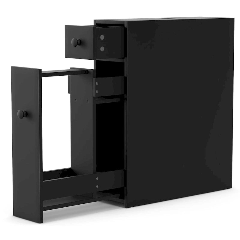 Costway Bathroom Floor Cabinet Toilet Narrow Storage Organizer with - See Details