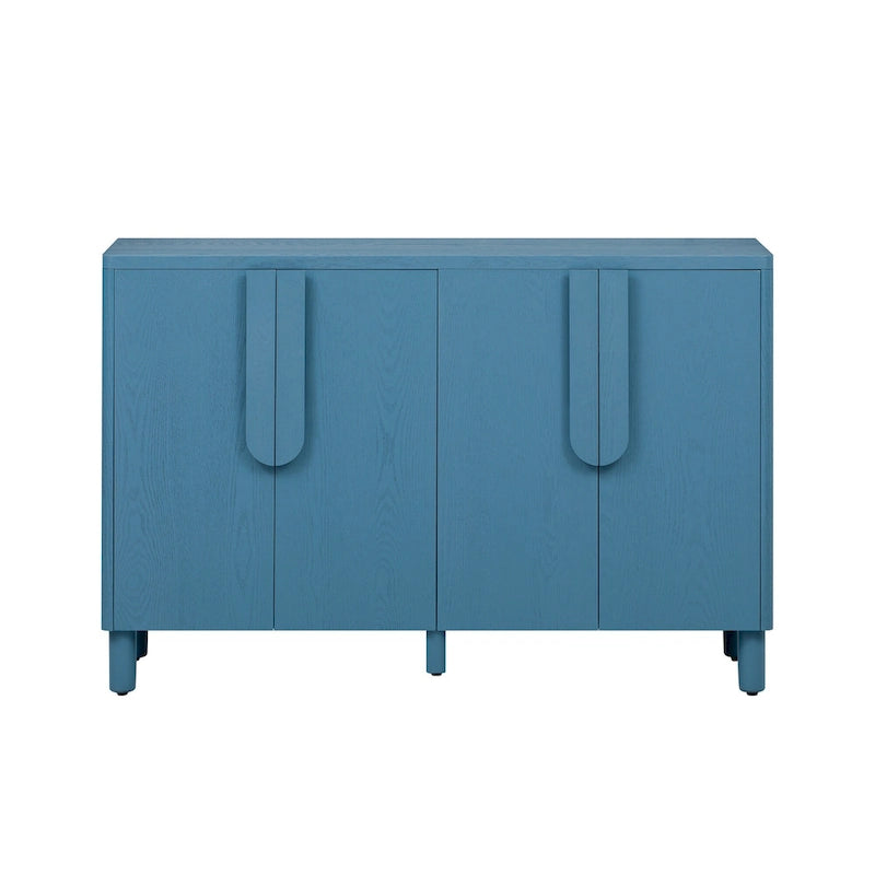 4-Door Buffet Cabinet with Storage, Wood Sideboard Cabinet with Unique Arc Handles and Adjustable Shelves for Dining Room
