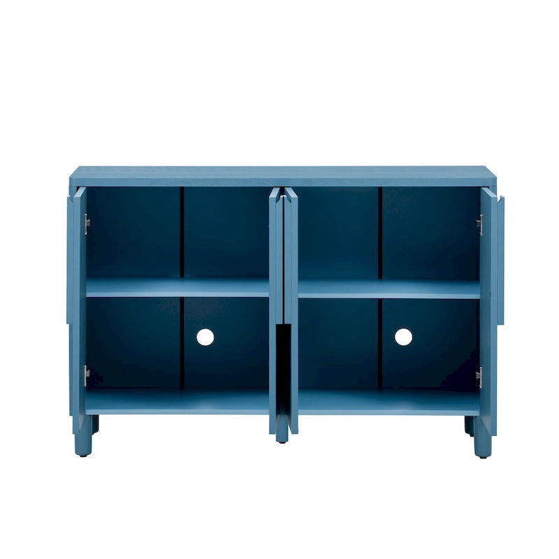 4-Door Buffet Cabinet with Storage, Wood Sideboard Cabinet with Unique Arc Handles and Adjustable Shelves for Dining Room