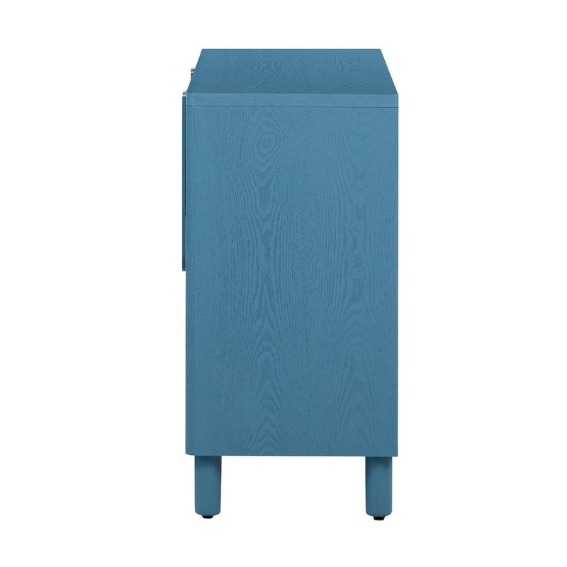 4-Door Buffet Cabinet with Storage, Wood Sideboard Cabinet with Unique Arc Handles and Adjustable Shelves for Dining Room