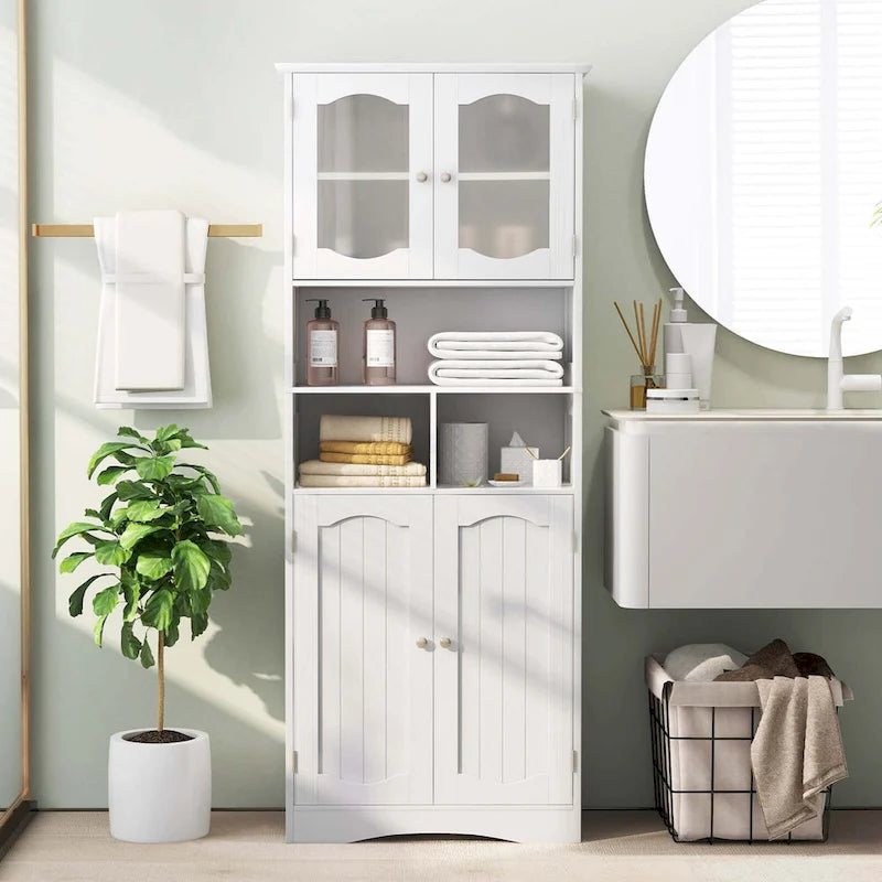 Costway 58.5 Tall Bathroom Storage Cabinet Freestanding Linen Cabinet - See Details