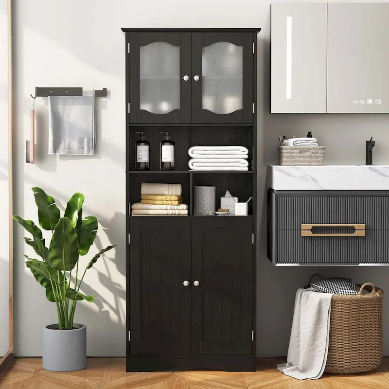 Costway 58.5 Tall Bathroom Storage Cabinet Freestanding Linen Cabinet - See Details