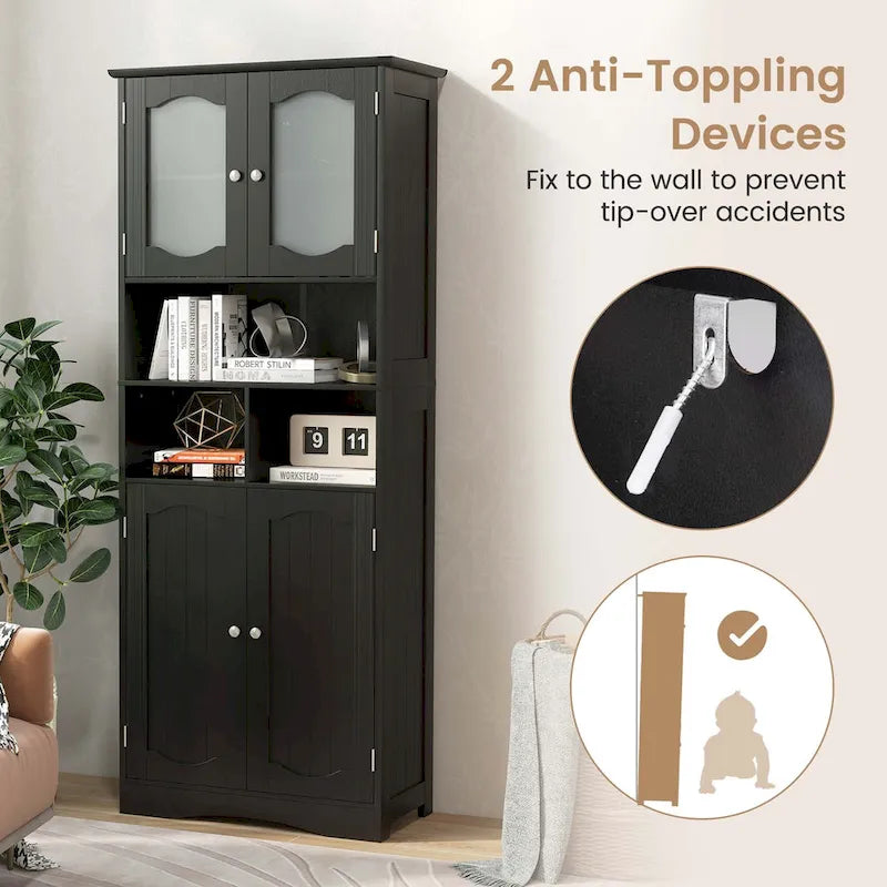 Costway 58.5 Tall Bathroom Storage Cabinet Freestanding Linen Cabinet - See Details