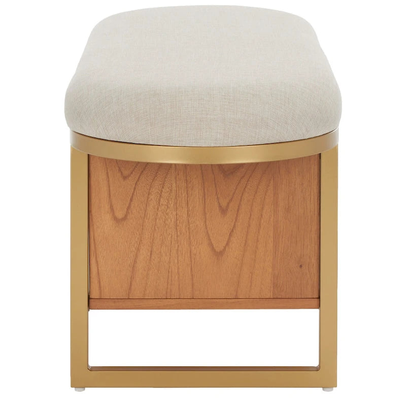 SAFAVIEH Home Collection Iona Open Shelf Bench W/Cushion - 42 W x 15 D x 18 H