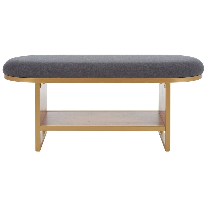 SAFAVIEH Home Collection Iona Open Shelf Bench W/Cushion - 42 W x 15 D x 18 H