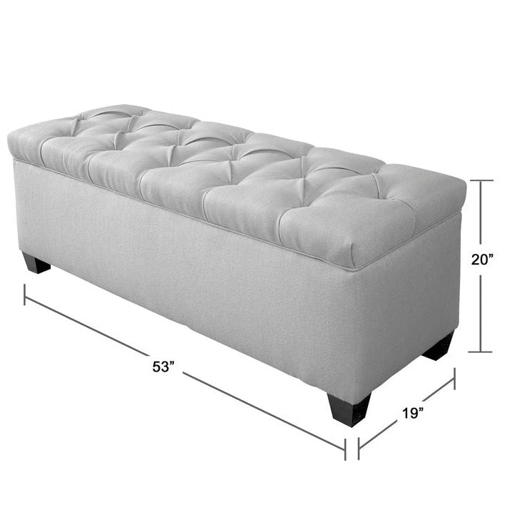 Sole Secret Diamond-tufted Linen Storage Bench