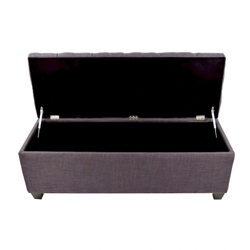 Sole Secret Diamond-tufted Linen Storage Bench